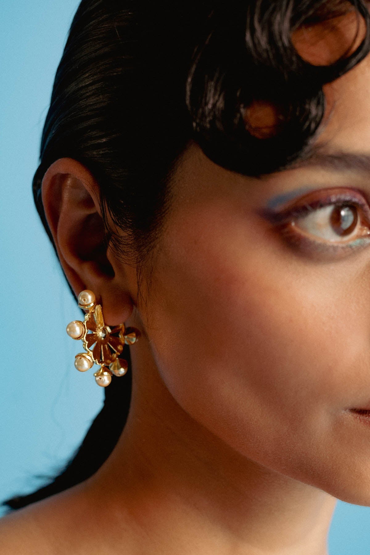 Buy Floral Pearl Adorn Hoops For Women Online at ScrollnShops